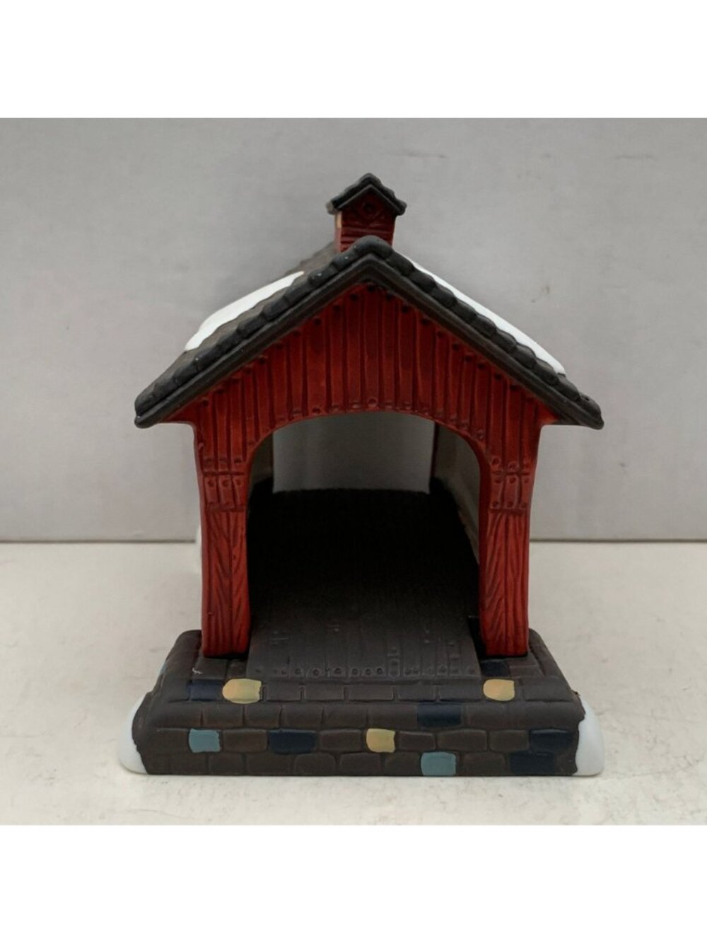 Dept 56 Red Covered Bridge, New England Village Christmas Accessory - 1988 - Picture 10 of 11